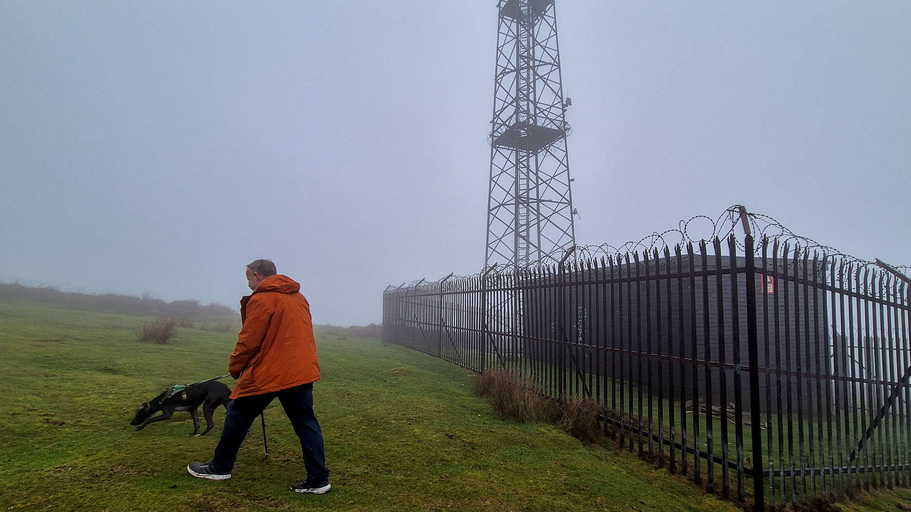 Rosie and Gwyn passing by the tower.
