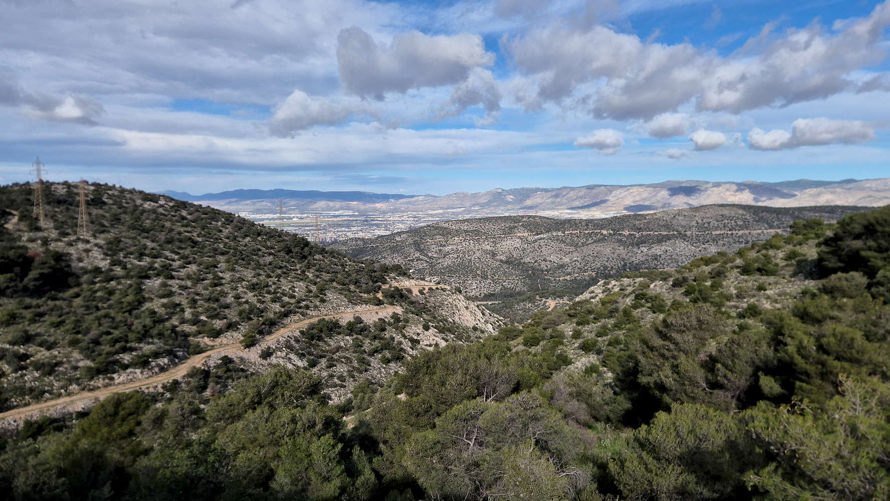 Aigaleo’s largest ravine/valley from the FSR.