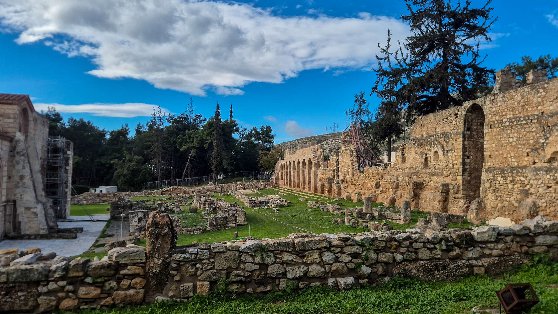 The Dafni Monastery archeological site.
