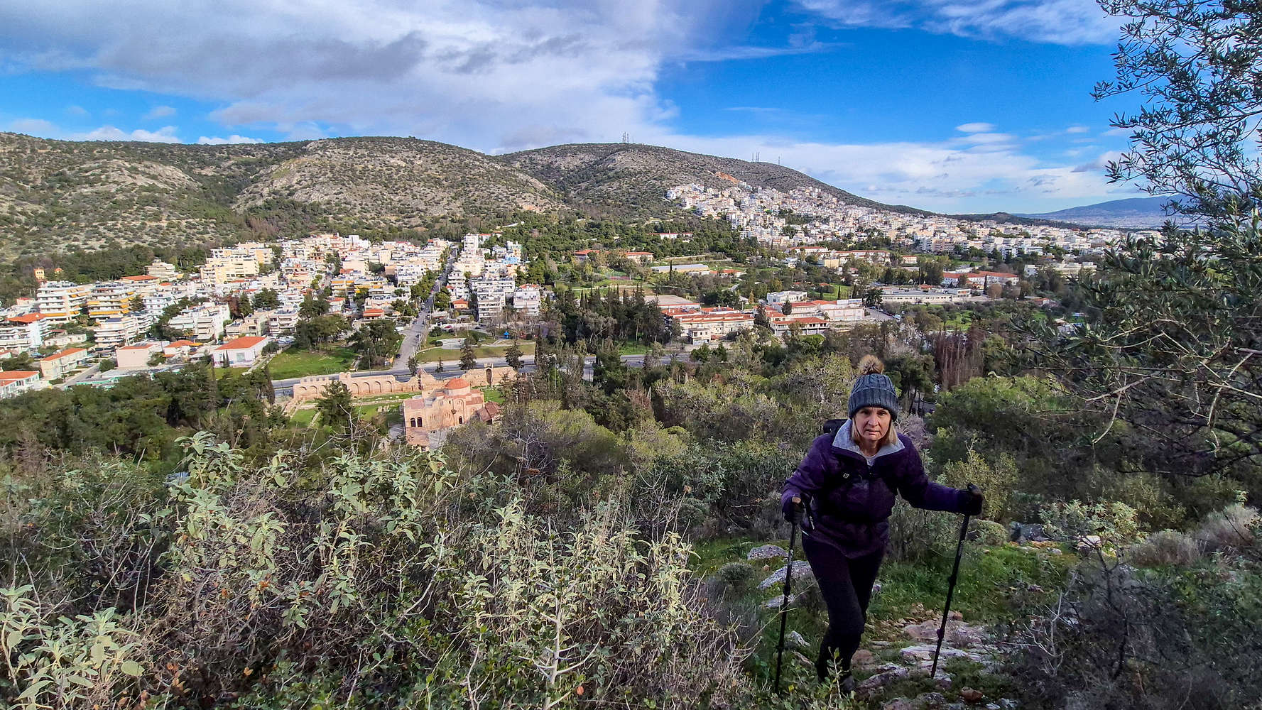 Our first view of Dafni Valley and the Monastery.