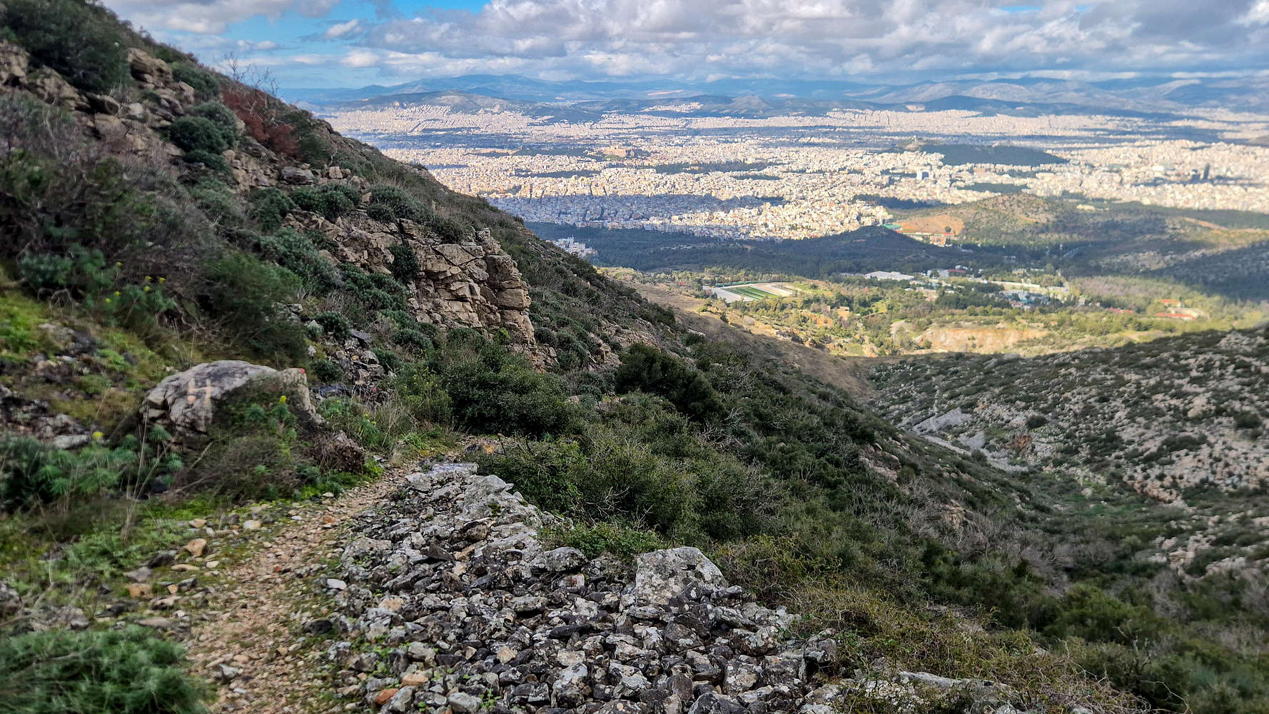 Walking down on the Ancient Road.