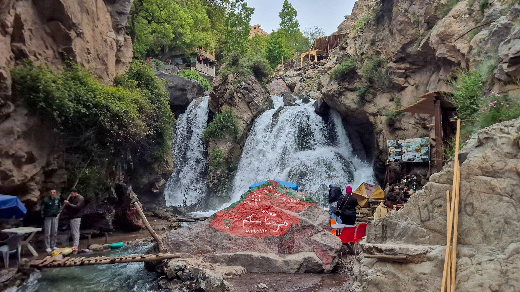 Quiet Imlil waterfalls.