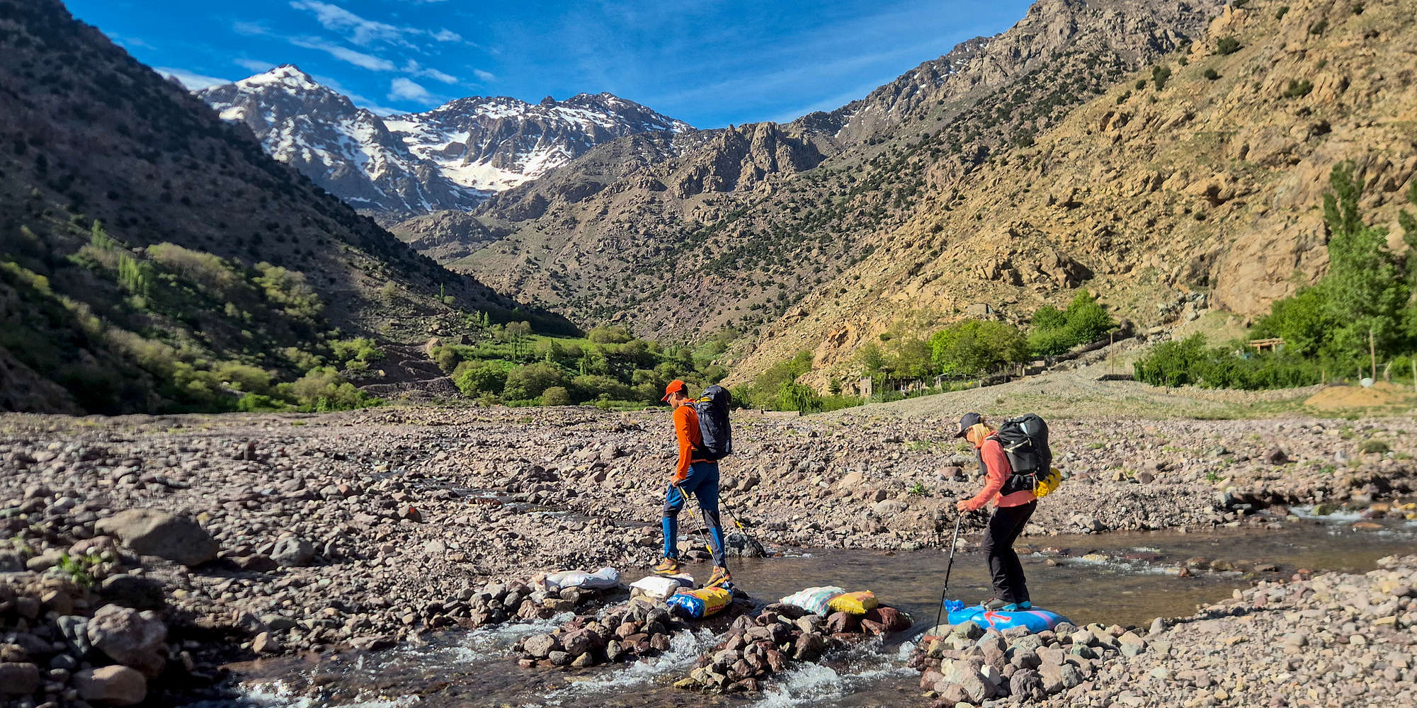 Crossing the Oued Rheraya into the High Atlas.