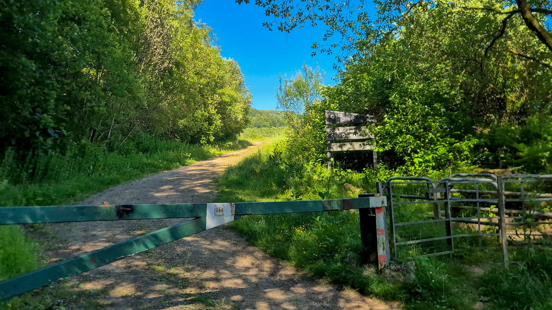 The gate to Cox Quarry.