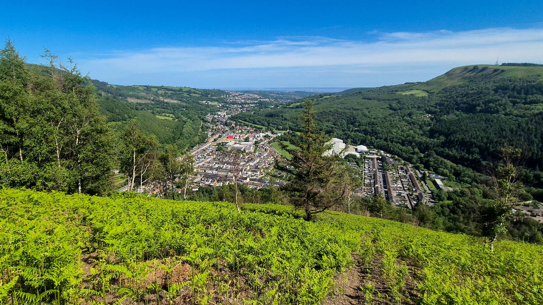 Looking down at Crosskeys.