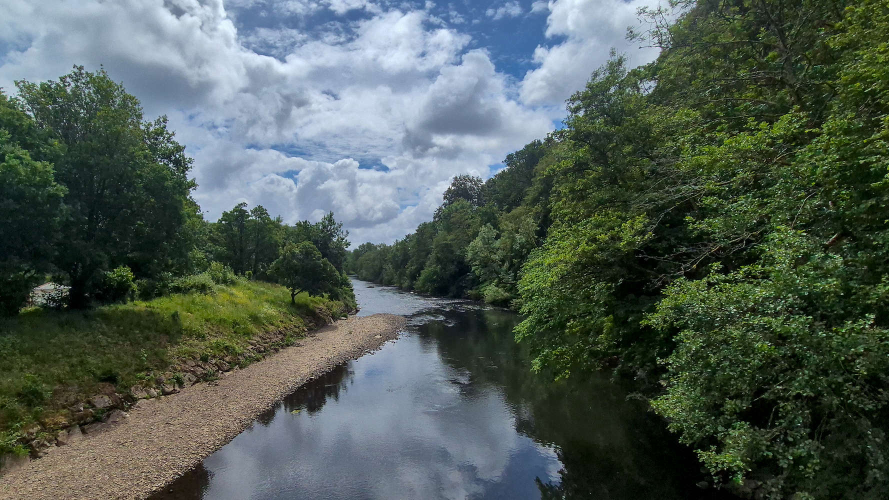 Crossing the river Taff.