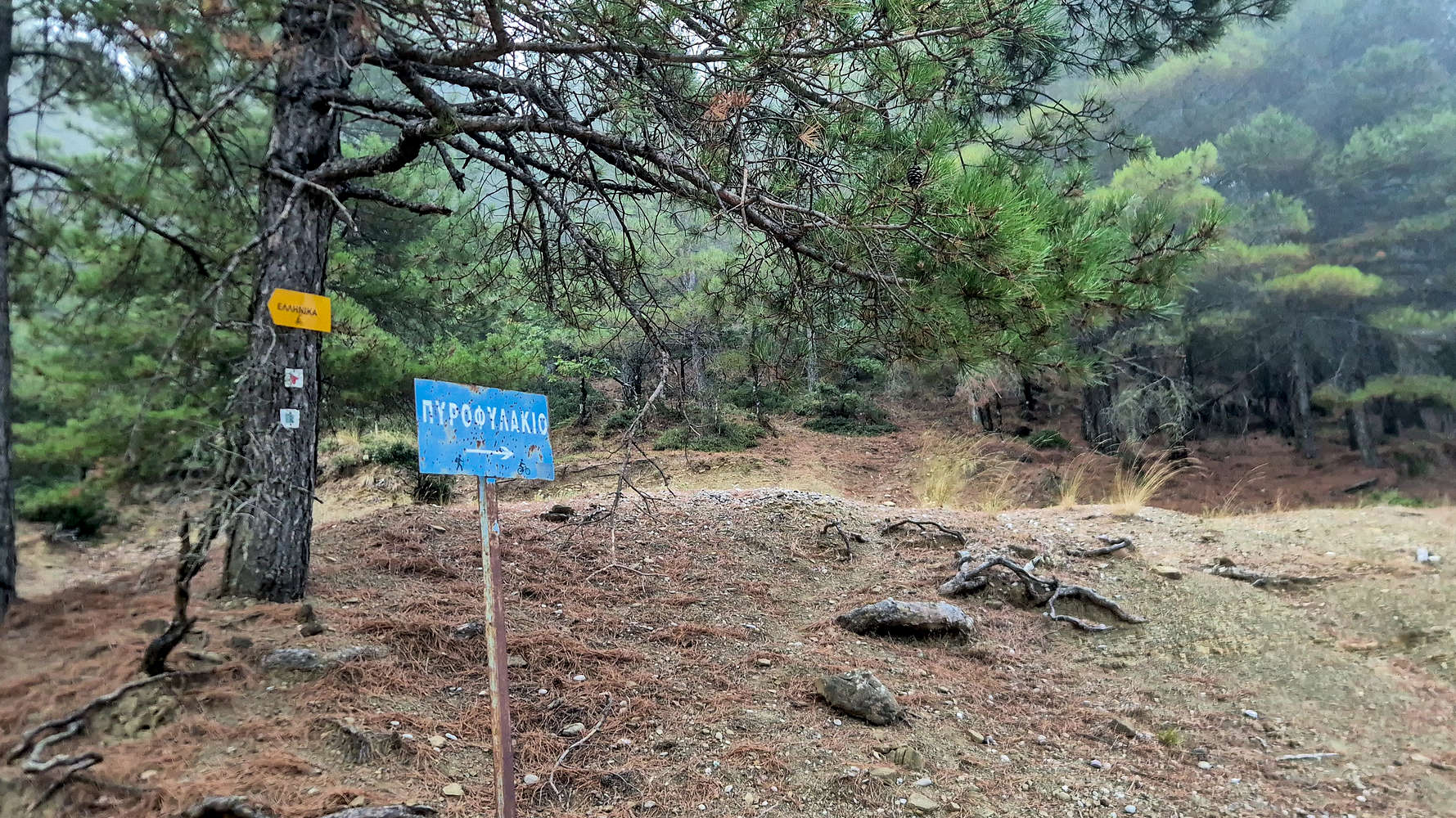 Signage at the intersection where we parked.