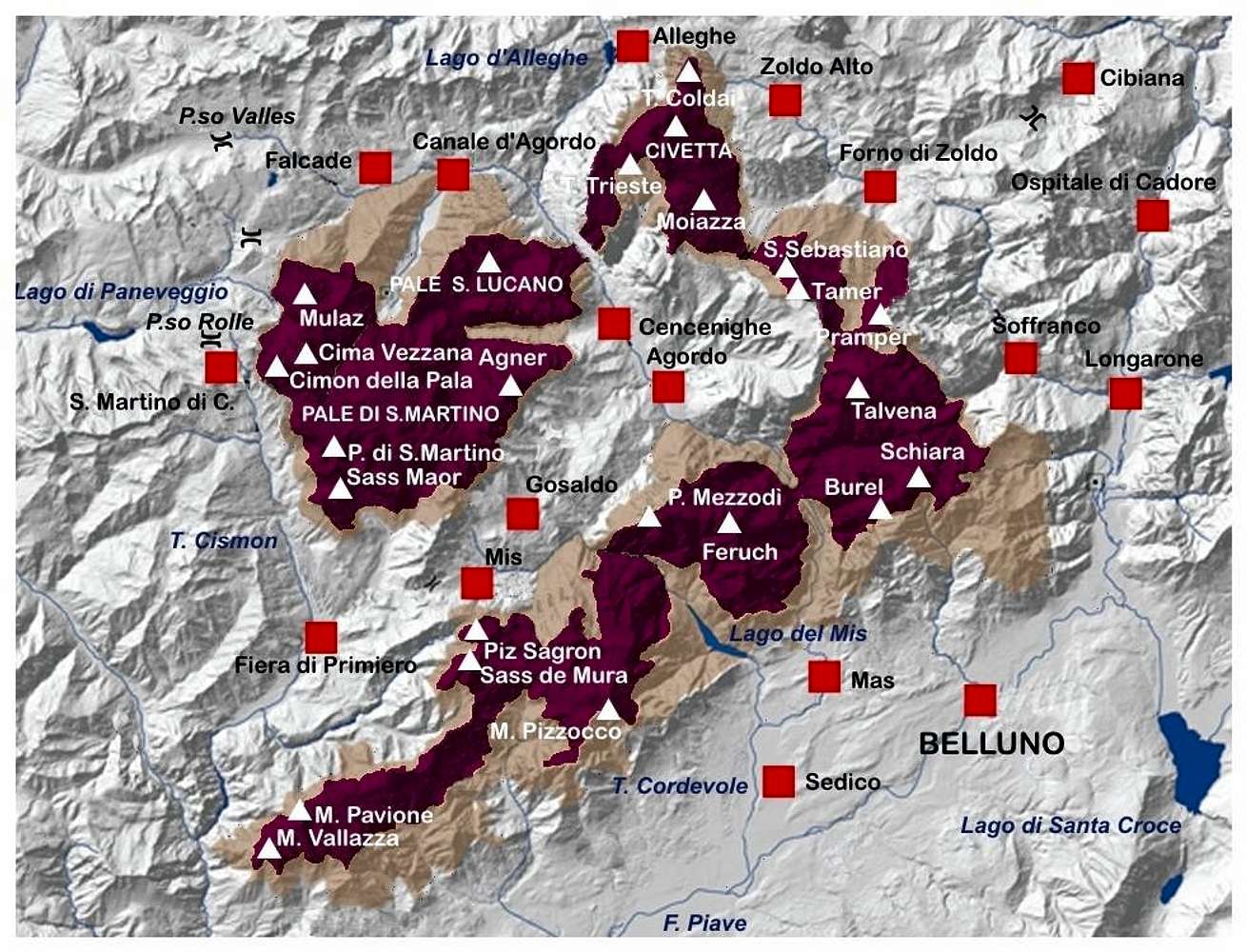 Pale Di San Martino, Pale Di San Lucano, Dolomiti Bellunesi, Vette ...