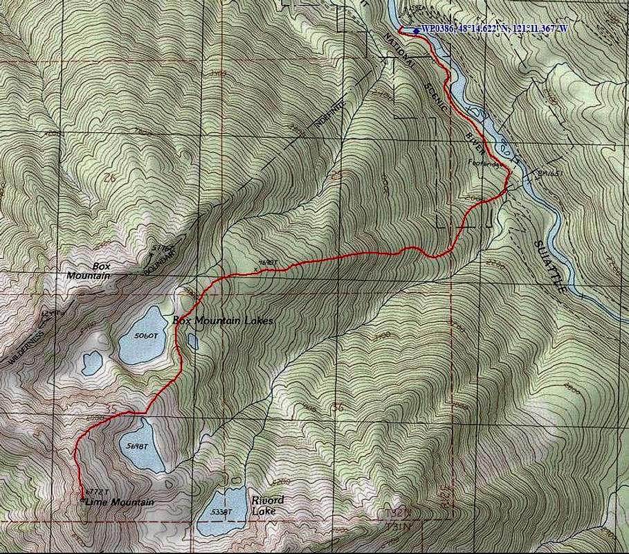 Lime Mountain route map : Photos, Diagrams & Topos : SummitPost