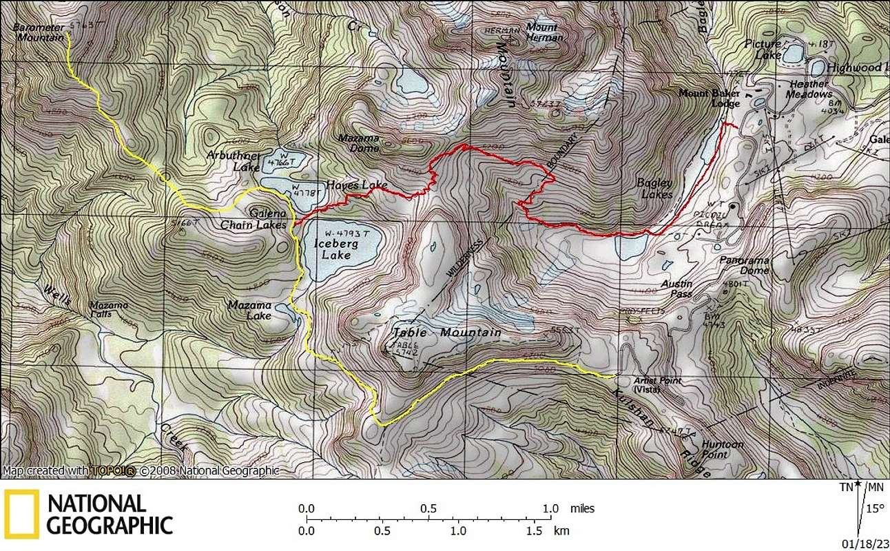 Barometer Mountain Route Map : Photos, Diagrams & Topos : SummitPost