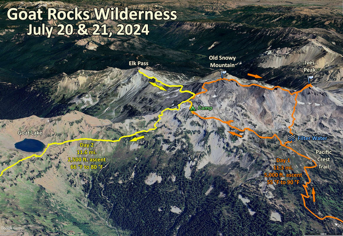 Goat Rocks Old Snowy Detail View Google Earth : Photos, Diagrams ...