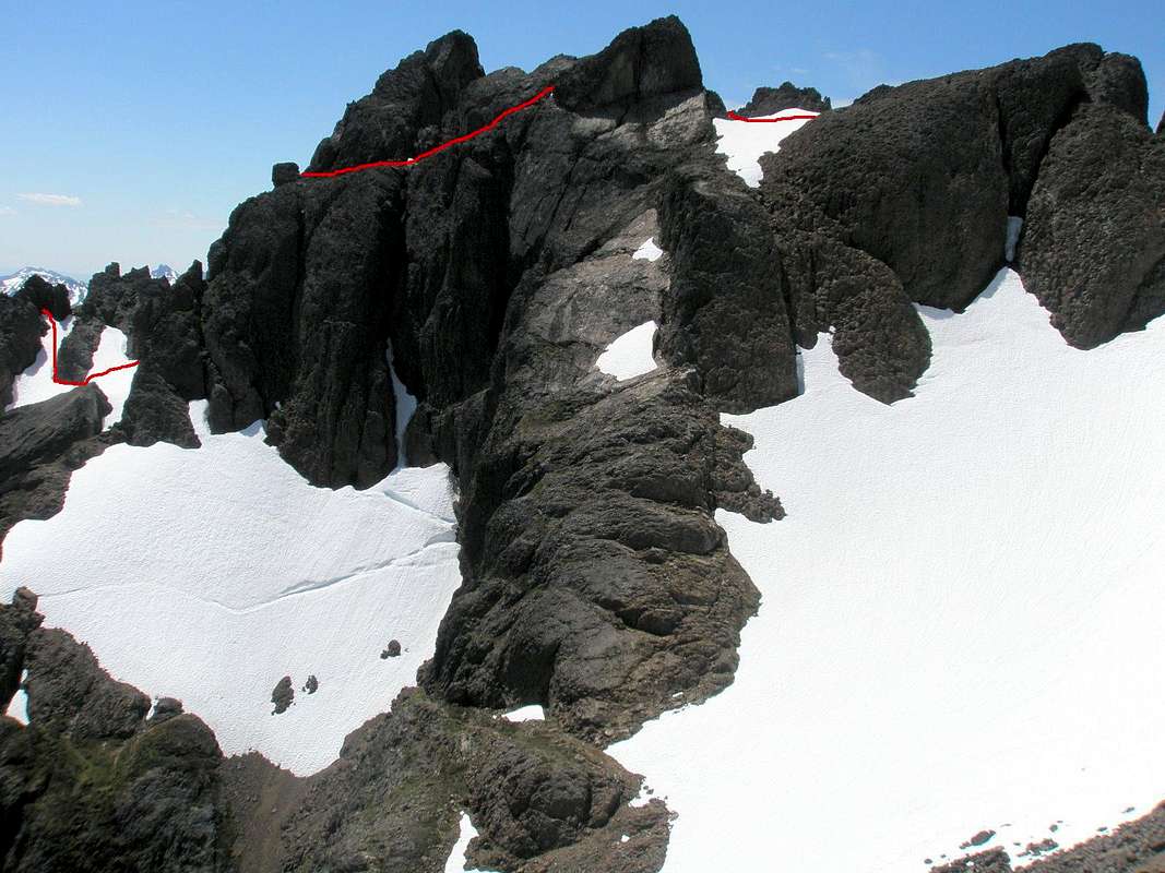 Route viewed from summit ramp : Photos, Diagrams & Topos : SummitPost