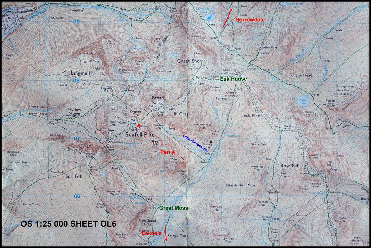 OS Map Scafell Pike : Photos, Diagrams & Topos : SummitPost