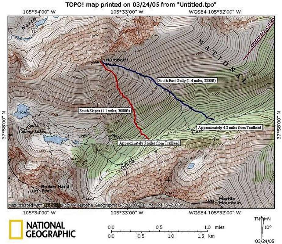 Topo Map For The South Slopes Photos Diagrams Topos Summitpost