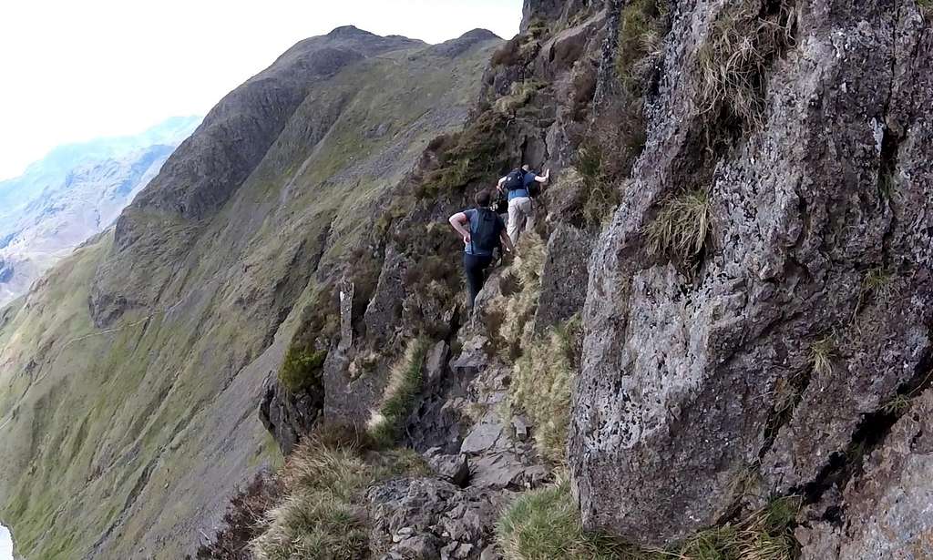 Climbing the upper section of Jacks Rake