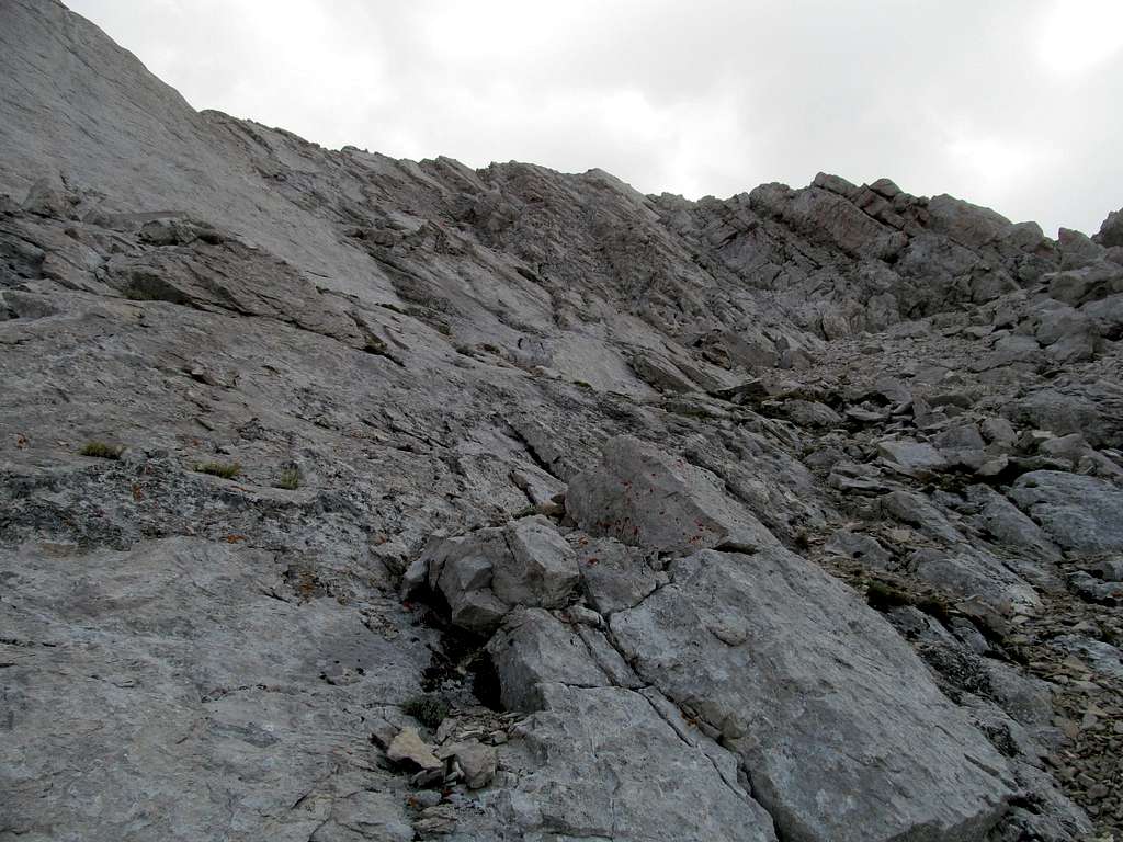 ascending Rocky NW face