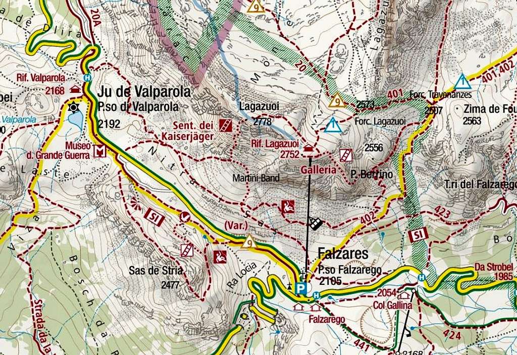 Lagazuoi Piccolo Route Map