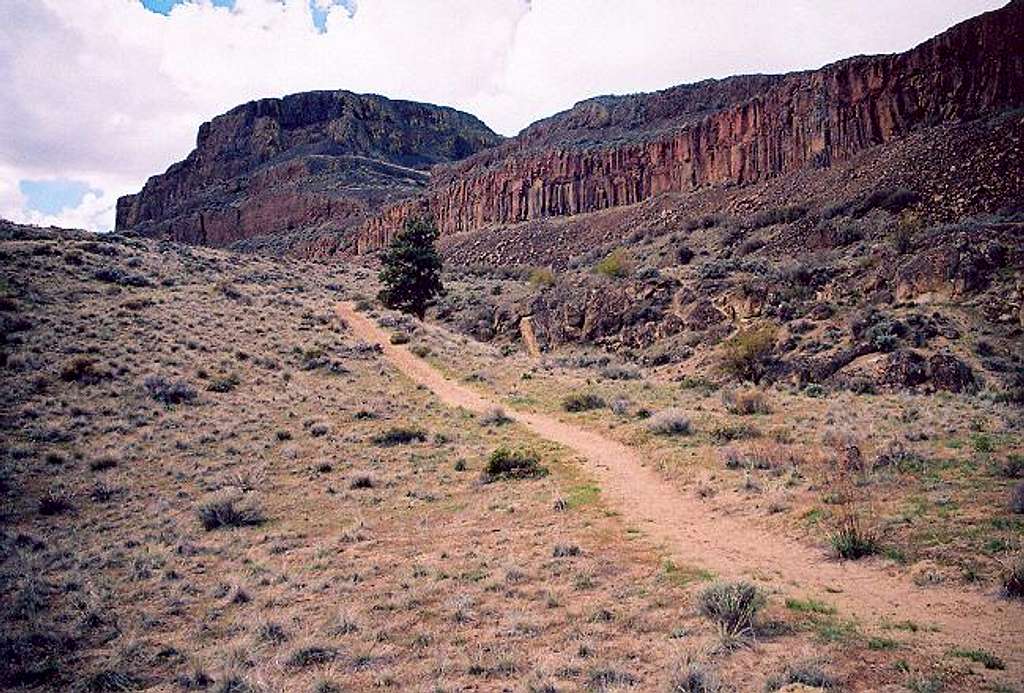 The approach trail from the...