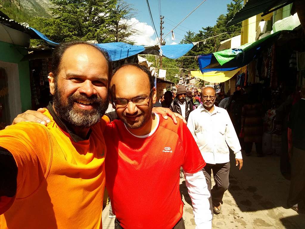 In Gangotri Market with Amit
