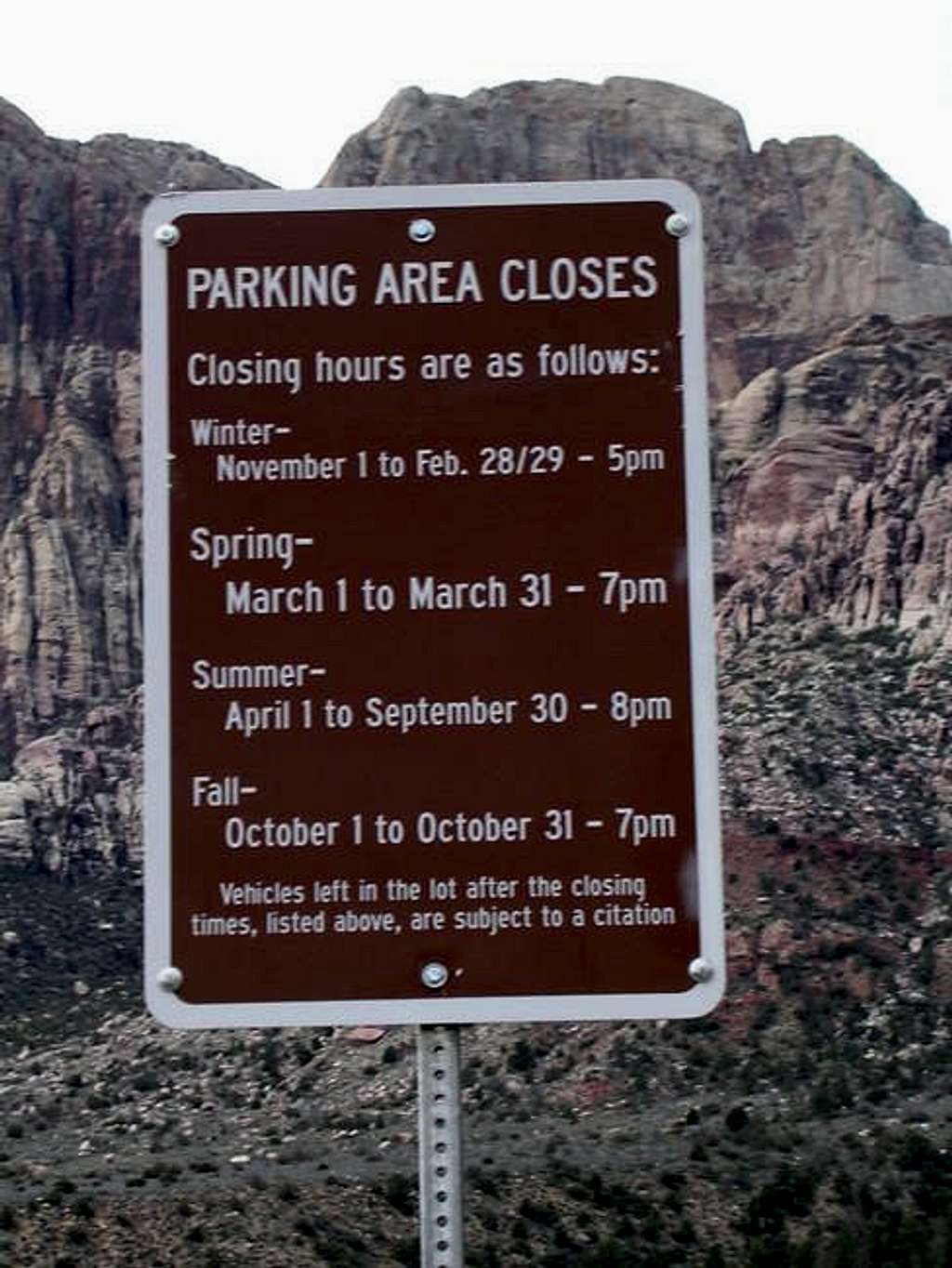 Hours for the Loop Road