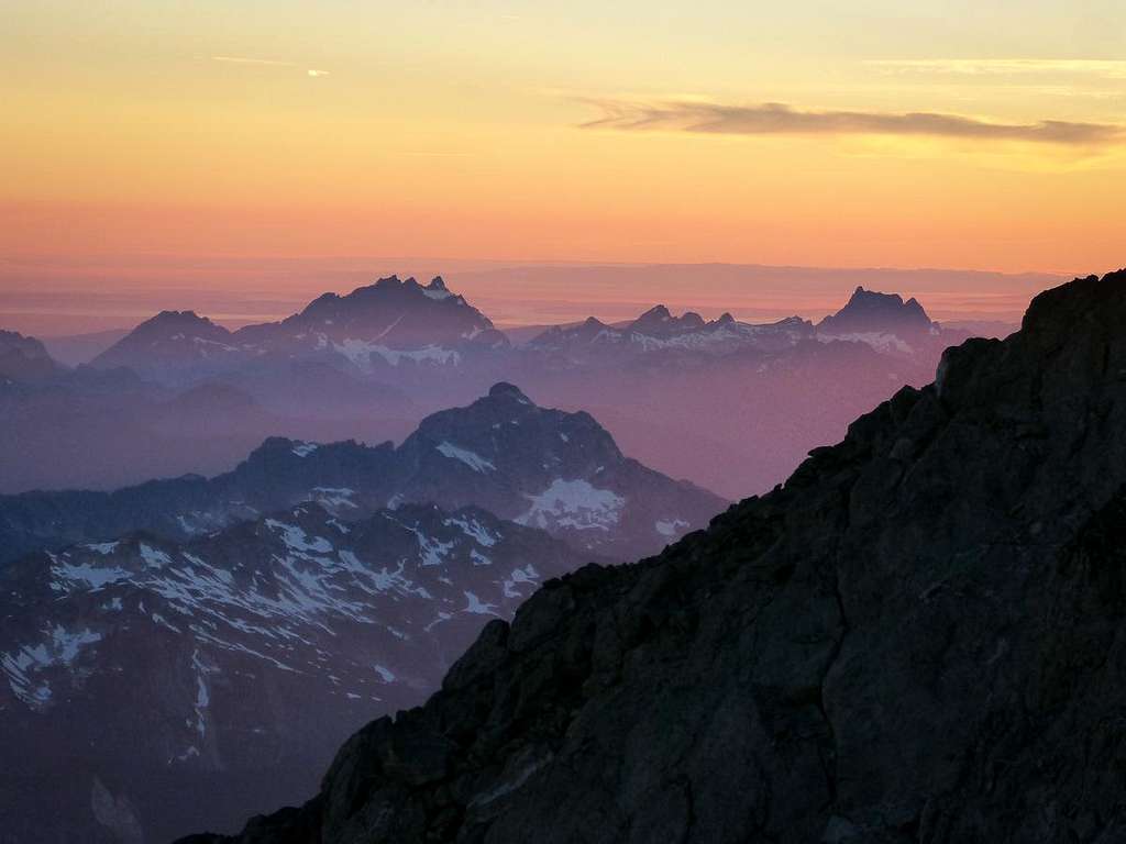 Sunset from Glacier Peak Summit - West