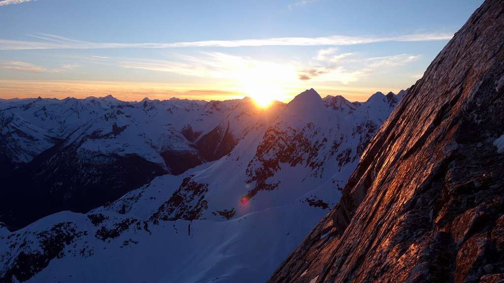 Sunset on the rappel route
