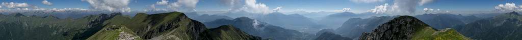 360° summit Panorama from Corno di Pichea