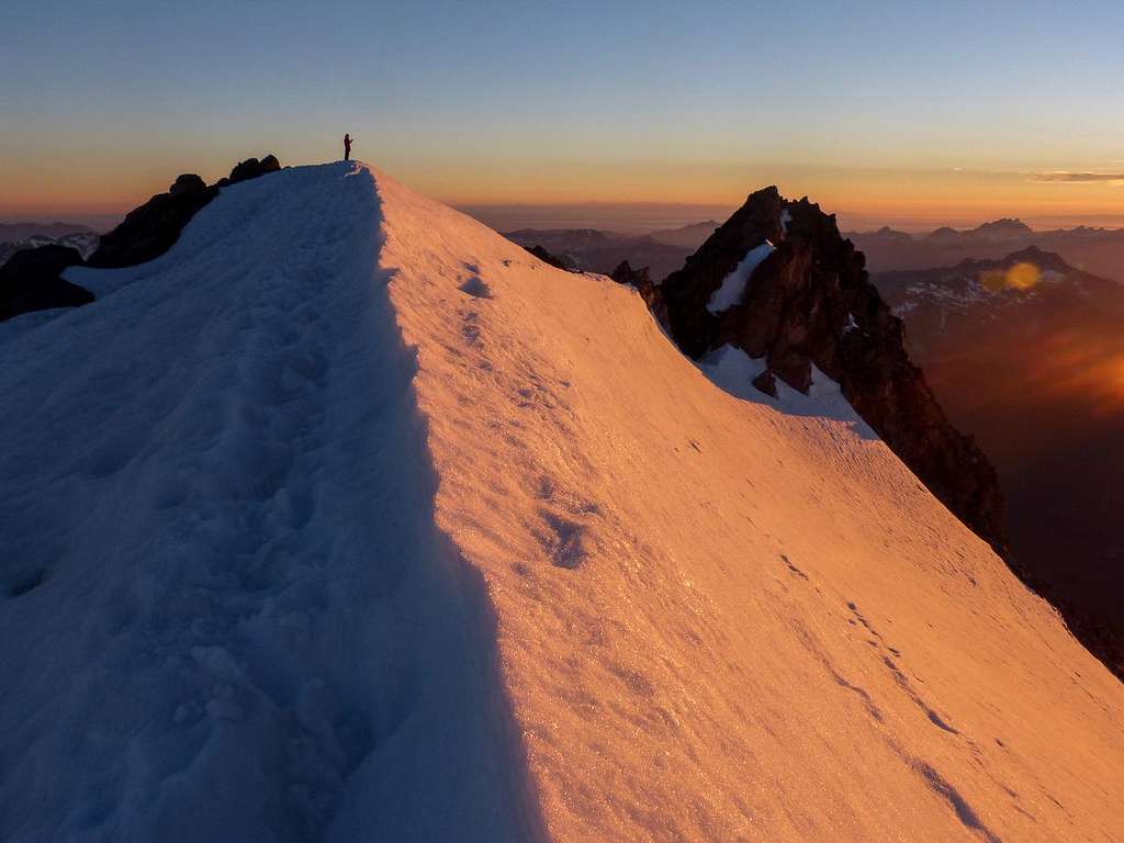 Glacier Peak Summit at Sunset