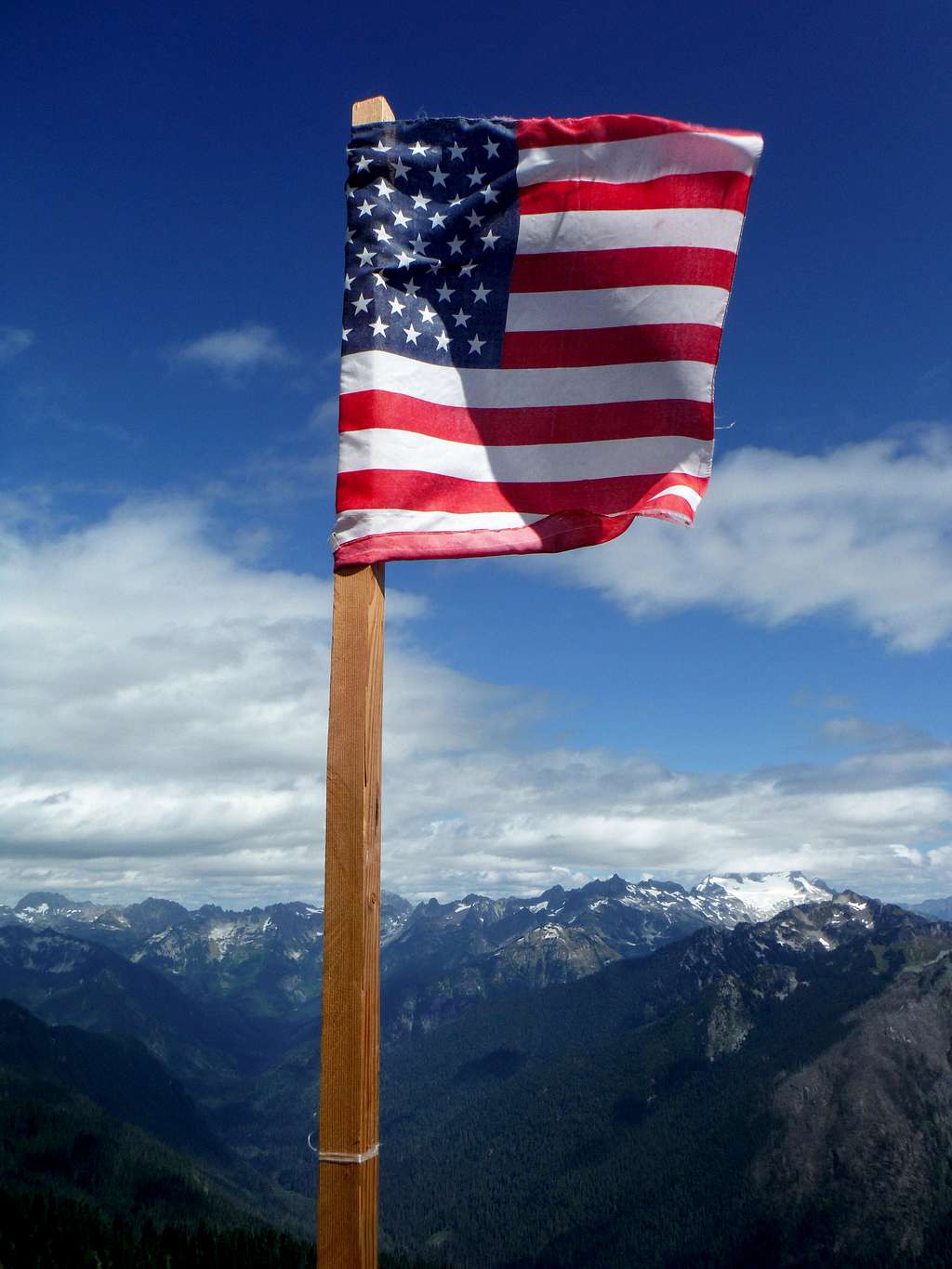The American flag from Green Mountain Lookout