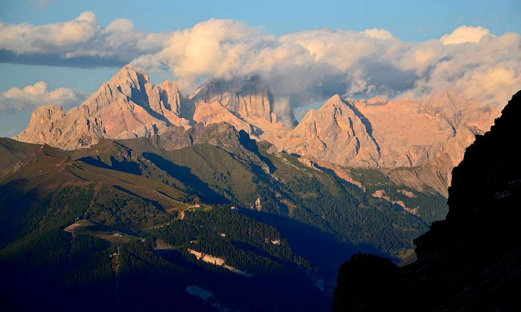 The Marmolada group in sunset light and cloud