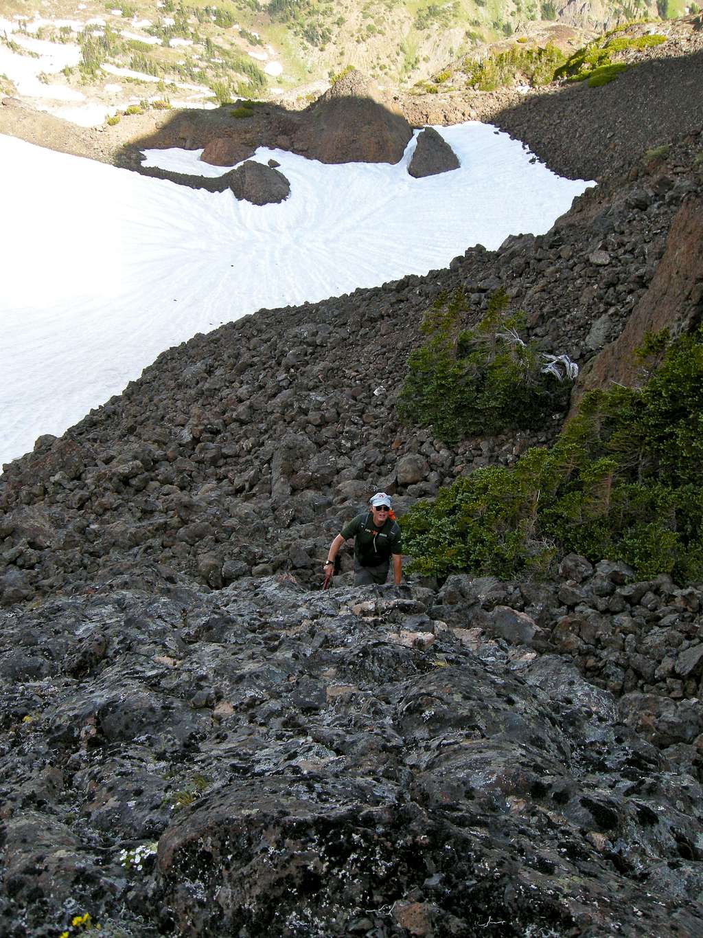 Climbing Gully to Summit Ridge