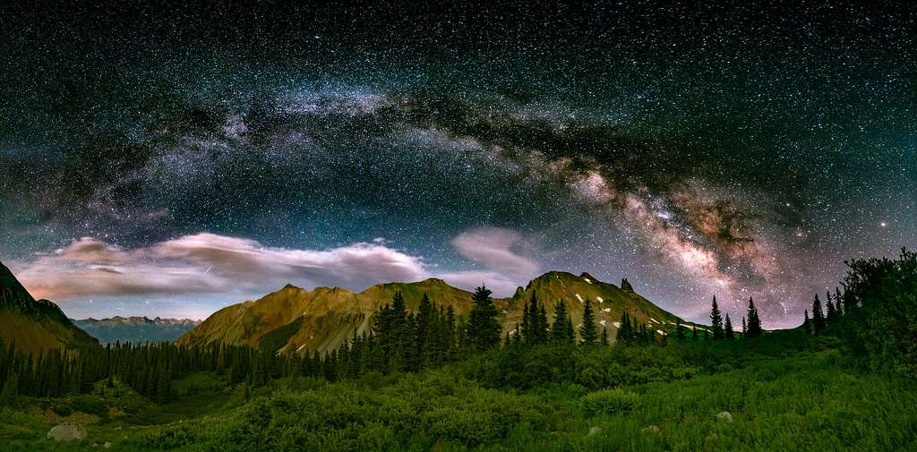 Milky Way panorama over Lizard Head