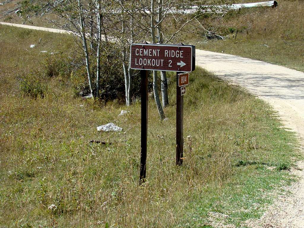 Cement Ridge Turnoff Sign