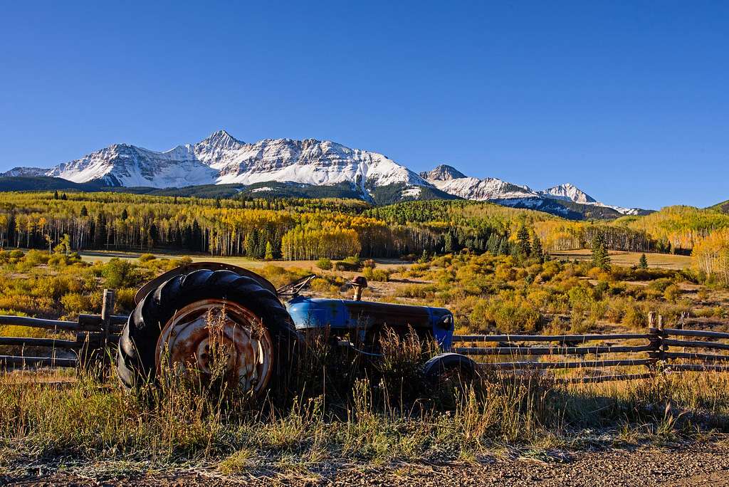 Wilson Peak and a Tractor