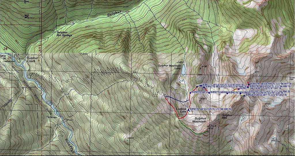 Sulphur Mountain Route Map