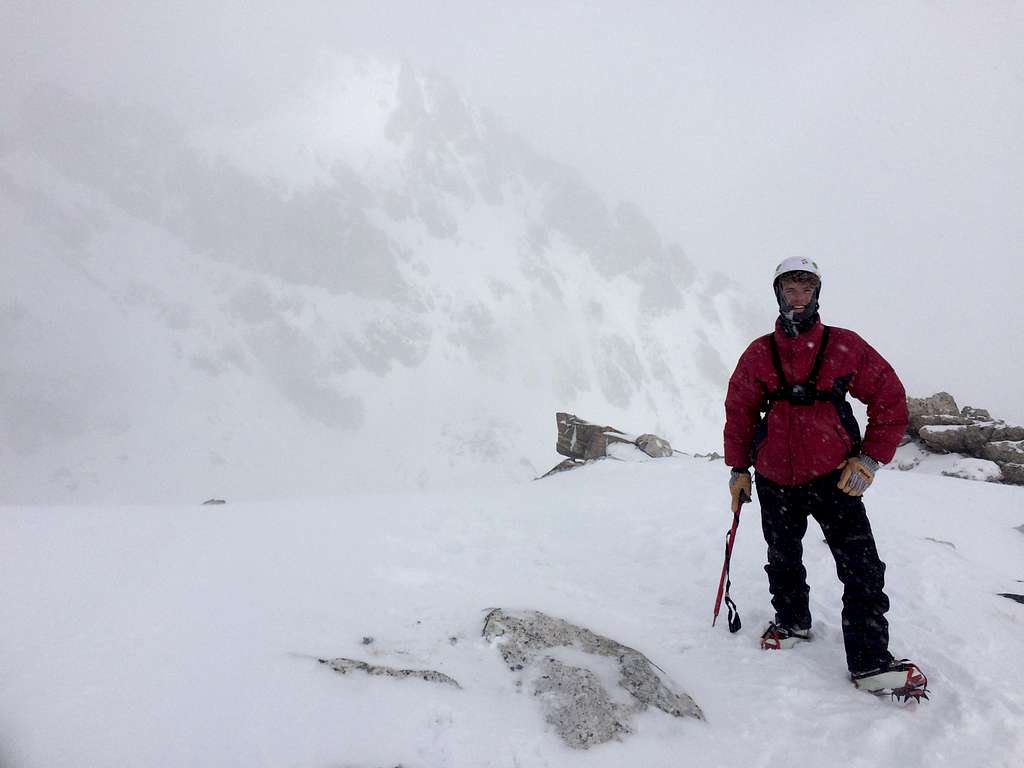 Myself at the top of Disappointment Peak in winter