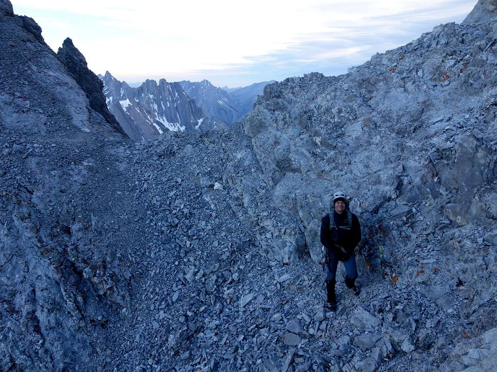 Start of West Face traverse