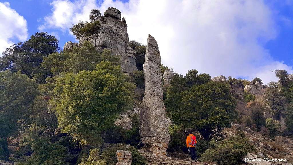 Limestone spire around Monte Novo San Giovanni