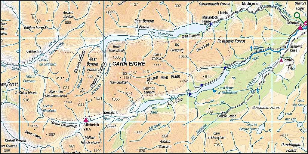 Map of Glen Affric Range