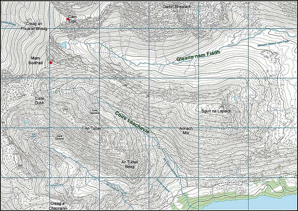 Map of Mam Sodhail & Carn Eighe