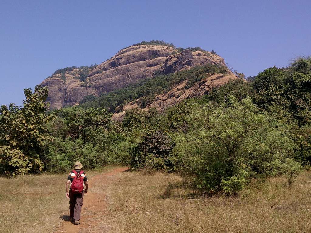 Mangesh going up the fort.