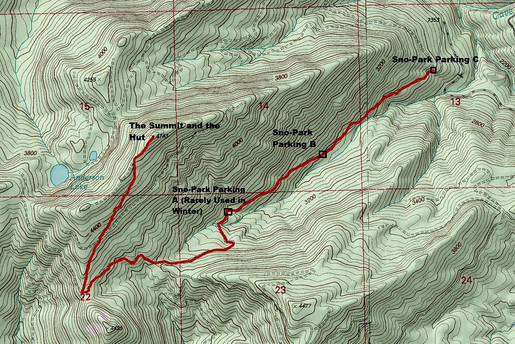High Hut Route Map