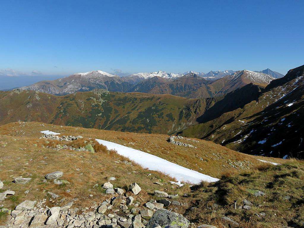 foreground - Western Tatras, bakcground - High Tatras