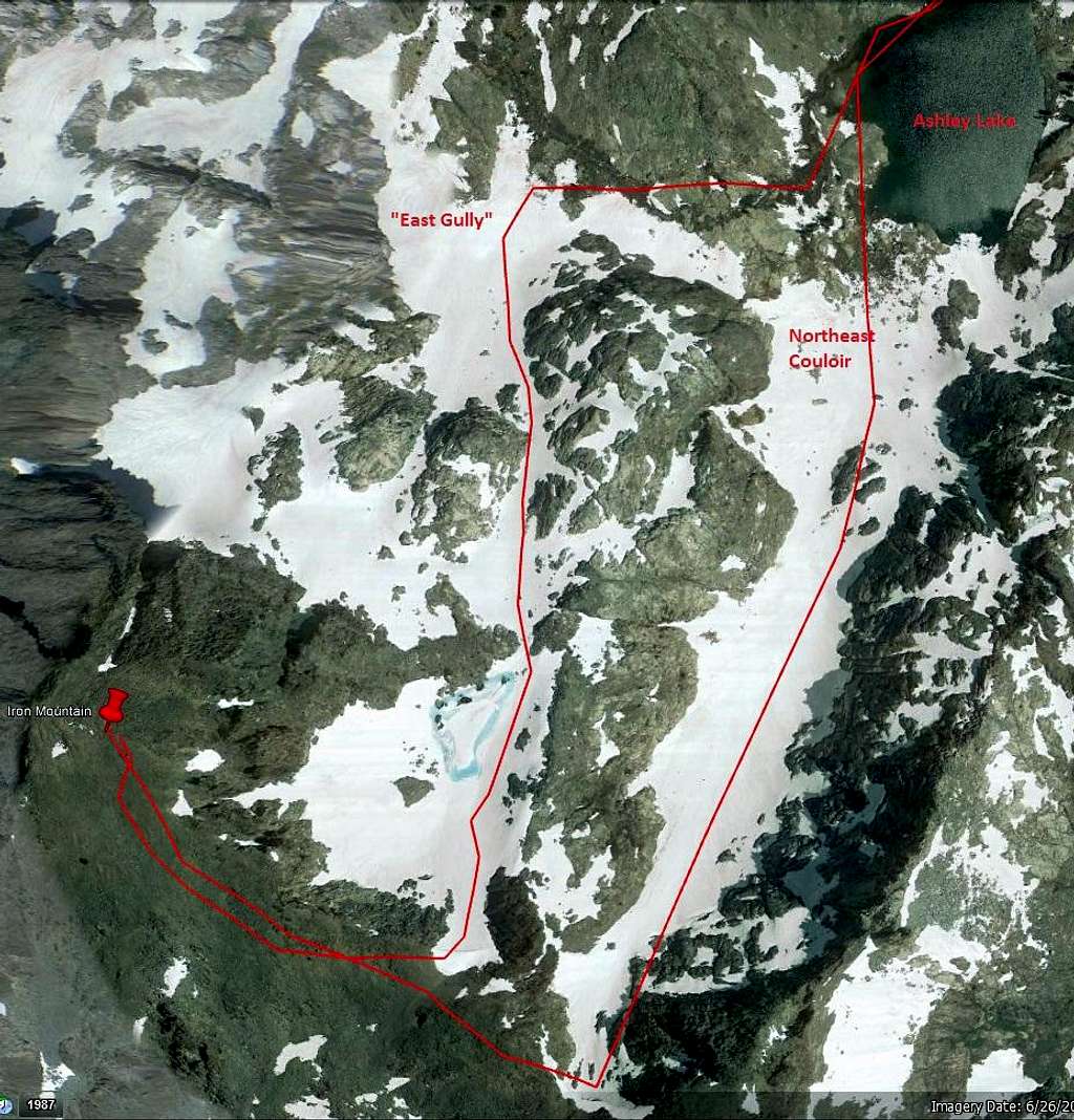 Ashley Lake - alternate routes (Google Earth)