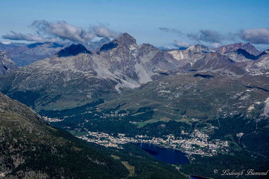 Piz Julier (11089 ft / 3380 m) & St. Moritz