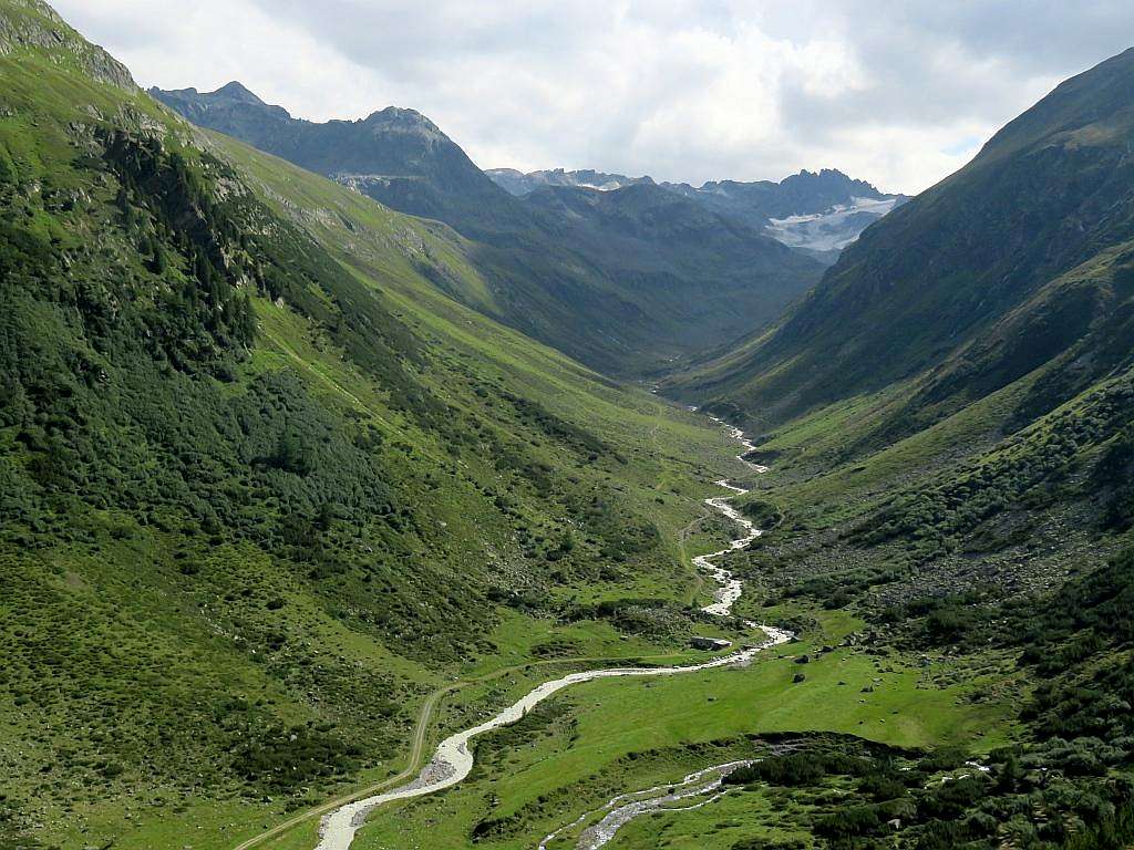Alpine valley near Fluela Pass