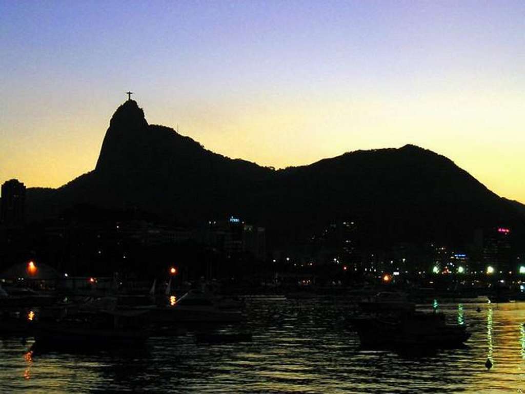 Corcovado at sunset from Urca...