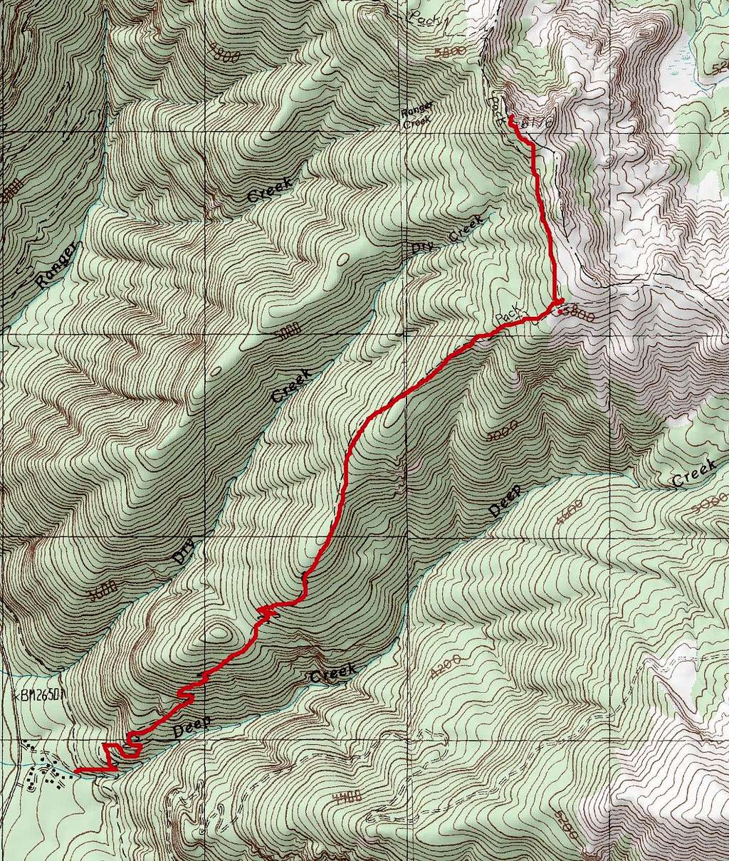 Ignoble Knob Summer Route (May not be open until fire debris cleared)