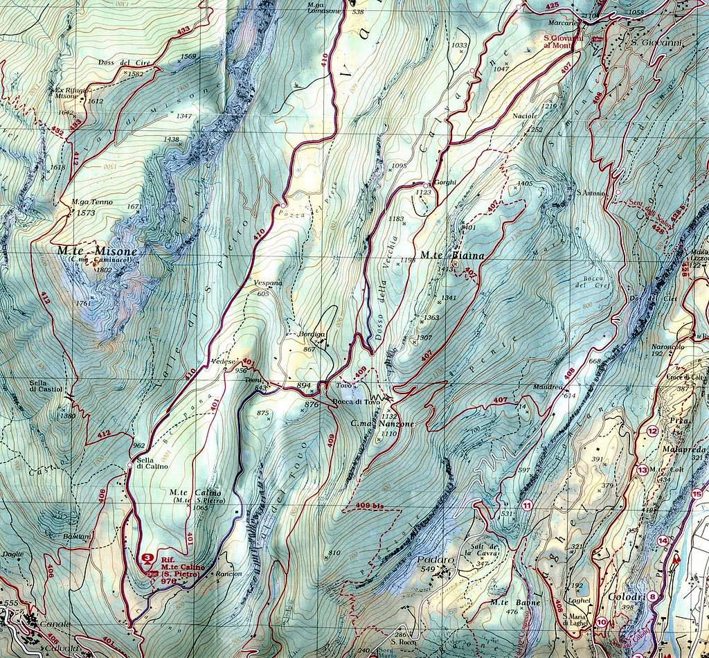 Monte Biaina map