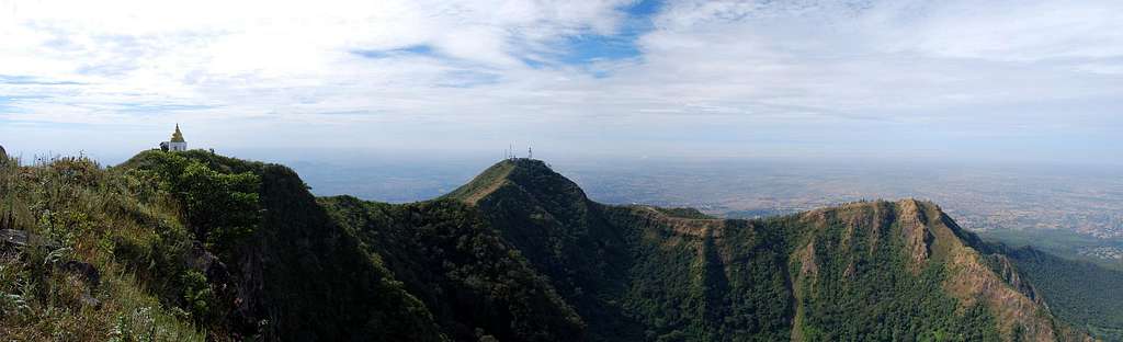 Popa's crater rim from the summit